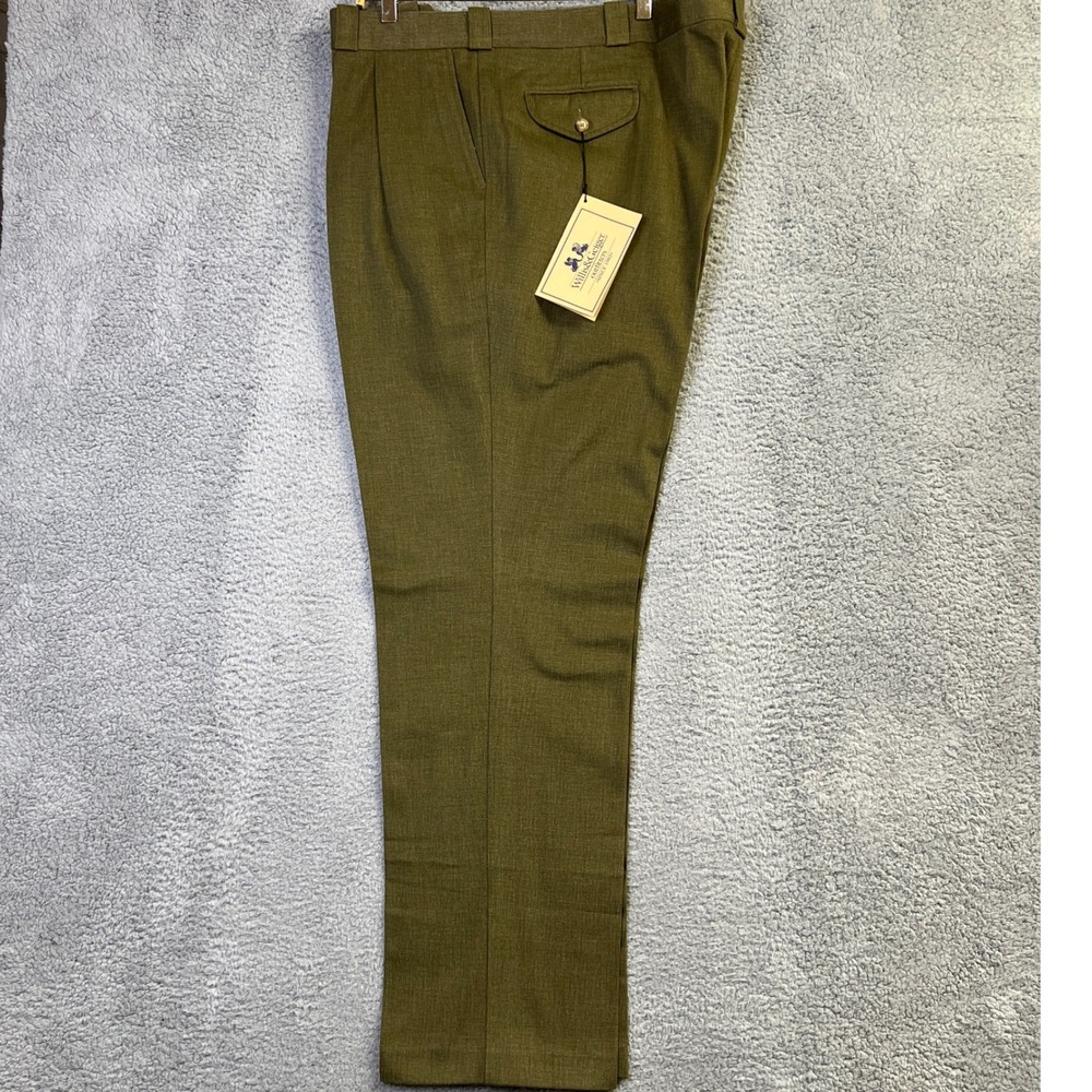 Willis & Geiger Outfitters Pants Men 48 Olive Green Trousers Pleated Heritage